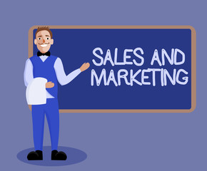 Word writing text Sales And Marketing. Business concept for Promotion Selling Distribution of Goods or Services.