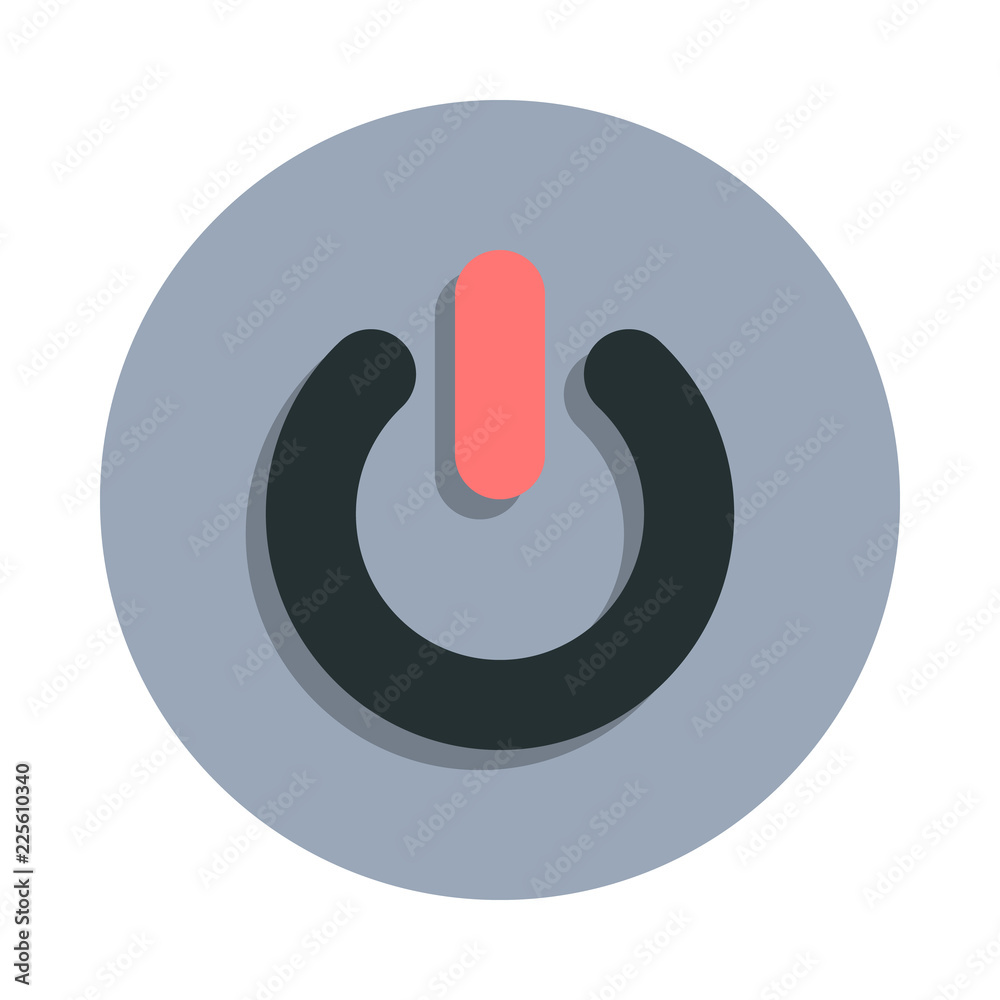 Poster power button icon in badge style. one of web collection icon can be used for ui, ux