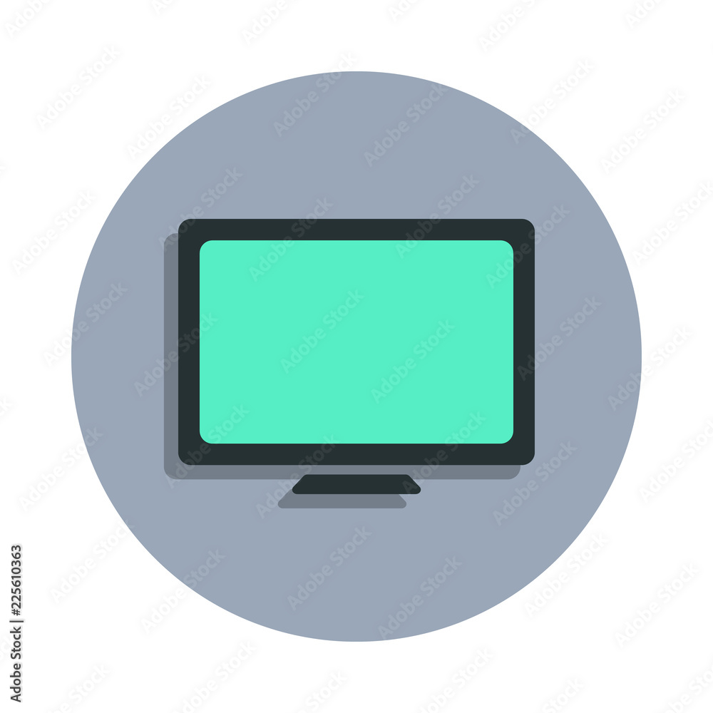 Poster monitor icon in badge style. one of web collection icon can be used for ui, ux