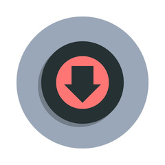 download sign icon in badge style. One of web collection icon can be used for UI, UX