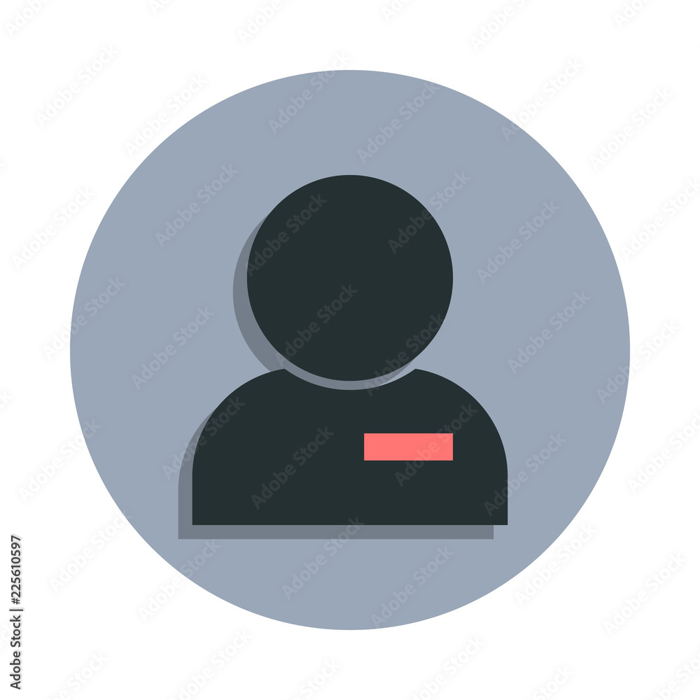 Poster deleting a contact icon in badge style. one of web collection icon can be used for ui, ux