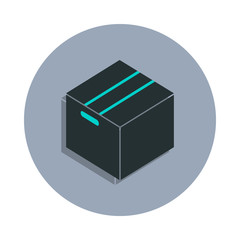 packing box icon in badge style. One of web collection icon can be used for UI, UX