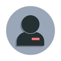 deleting a contact icon in badge style. One of web collection icon can be used for UI, UX