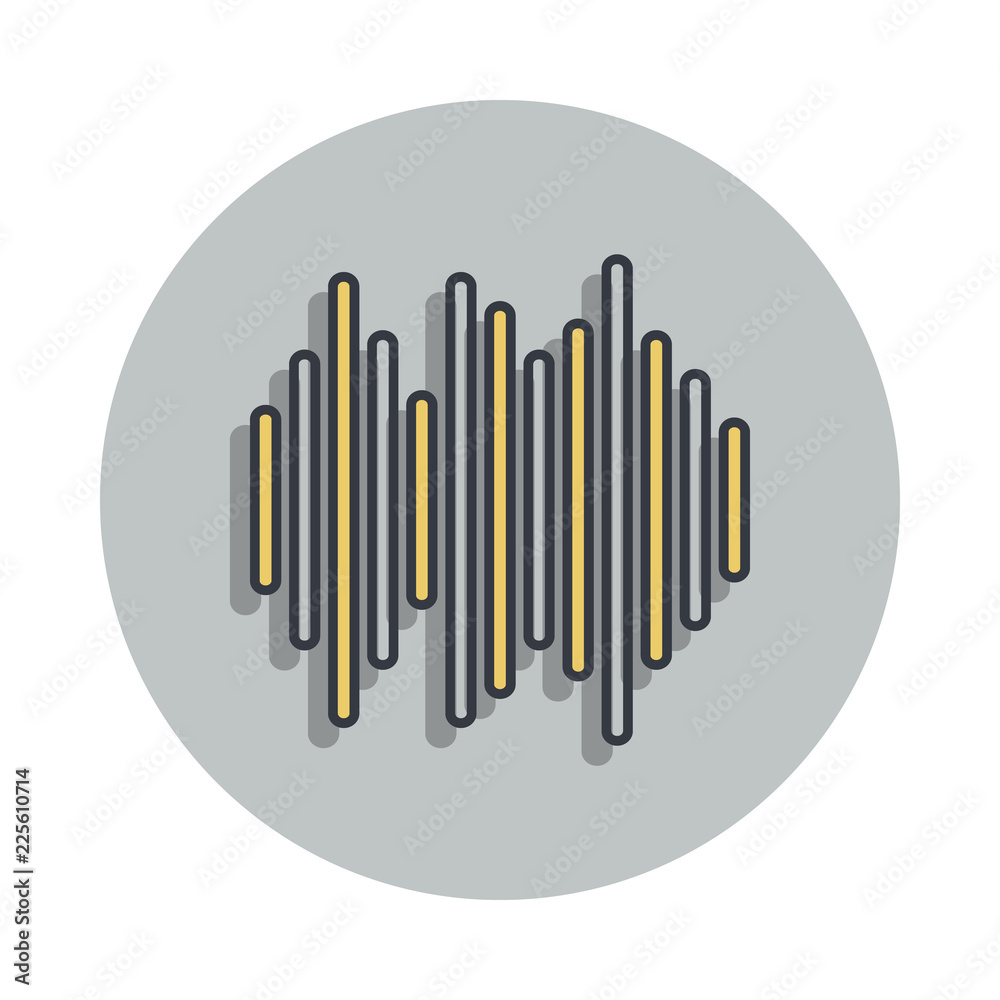 Poster sound waves icon in badge style. one of web collection icon can be used for ui, ux