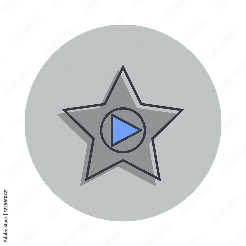 Poster star and arrow icon in badge style. one of web collection icon can be used for ui, ux