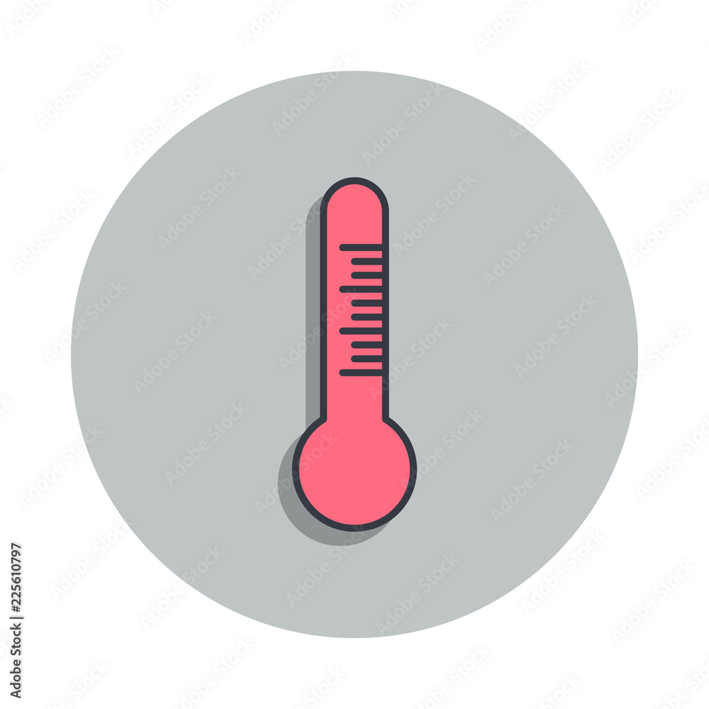Poster thermometer icon in badge style. one of web collection icon can be used for ui, ux