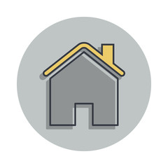 house icon in badge style. One of web collection icon can be used for UI, UX