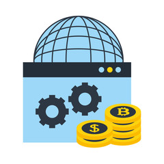 world website coins bitcoin dollar money fintech