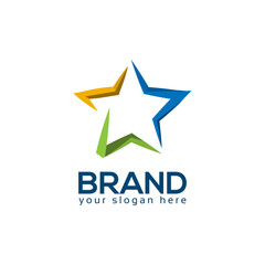 Colorful star logo template on white background