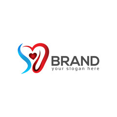 Heart logo vector on white background