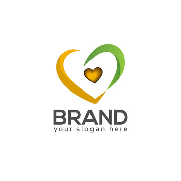 Heart logo vector on white background
