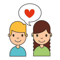 couple portrait love speech bubble social media