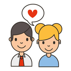 Fototapeta premium couple portrait love speech bubble social media