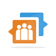 Vector illustration icon with the concept of communicating & assistance services from the support team.