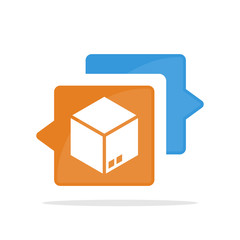 Vector illustration icon with the concept of communicating and sharing information about package tracking, ordering information on goods / products