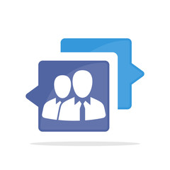 Vector illustration icon with the concept of communicating & assistance services from the support team.