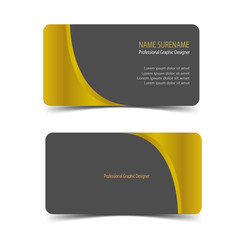 Luxury and elegant black gold business cards template on black background. vector