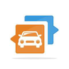 Vector icon illustration with the concept of communicating and sharing information about automotive cars, transportation