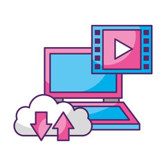 laptop cloud data storage video player