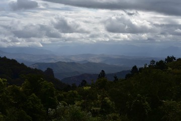 panoramic view of mountains and clouds