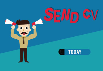 Word writing text Send Cv. Business concept for Give resume curriculum vitae for applying to job Recruitment.