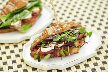 Cheese croissant sandwich 