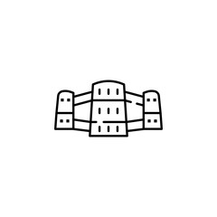 derawar fort icon. Element of Pakistan culture for mobile concept and web apps illustration. Thin line icon for website design and development, app development