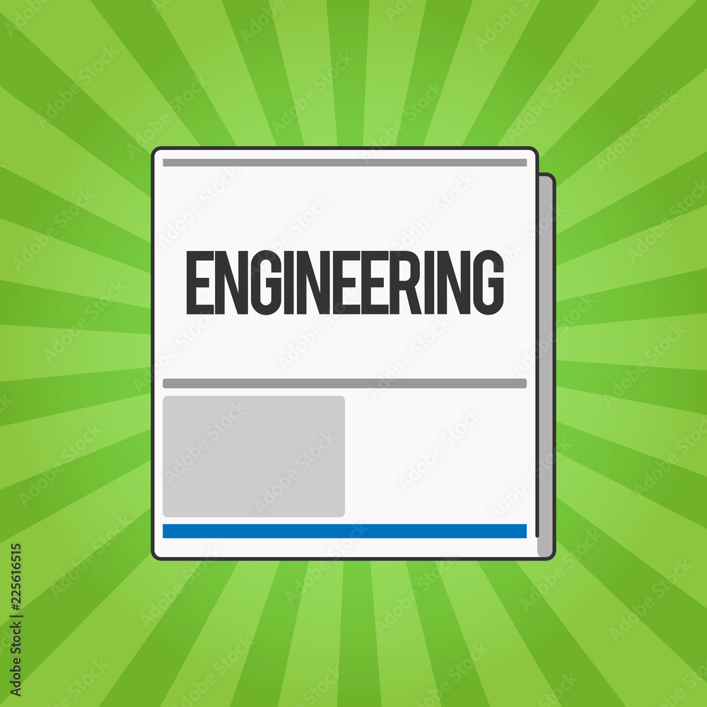Poster handwriting text writing engineering. concept meaning science concerned with design building use of 