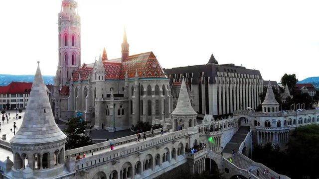 Aerial view of Matthias Church in Budapest Hungary