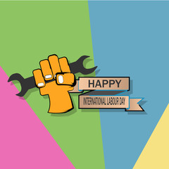 happy labour day illustration vector