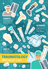 Traumatology doctor medical instruments diagnostic