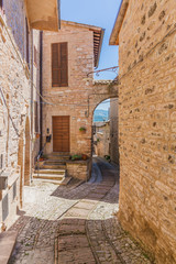 Street and houses of Spello, Italy