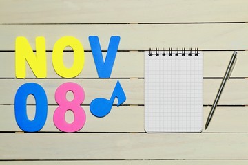 十一月のカレンダー