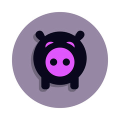 pigeon icon in badge style. One of web collection icon can be used for UI, UX