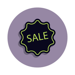 sales sign icon in badge style. One of web collection icon can be used for UI, UX