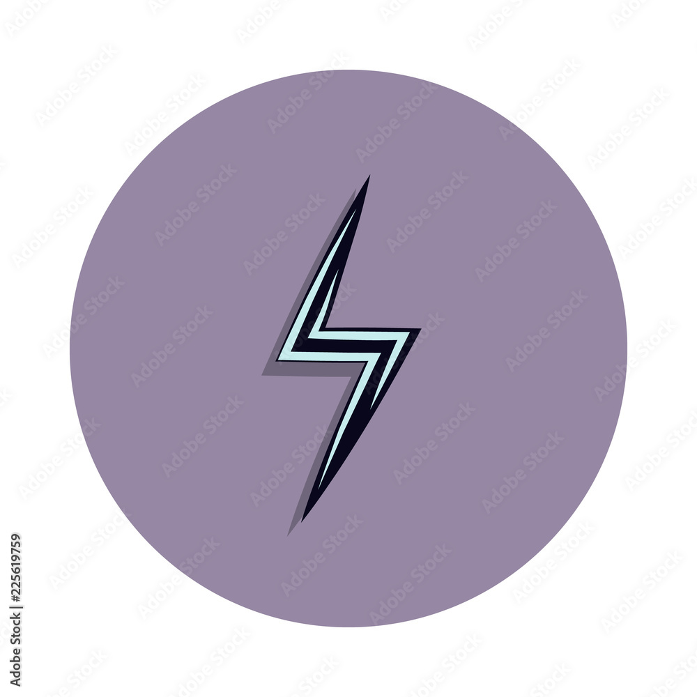 Poster lightning icon in badge style. one of web collection icon can be used for ui, ux