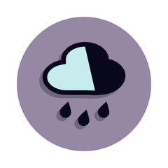rain cloud icon in badge style. One of web collection icon can be used for UI, UX
