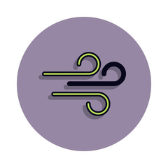 wind icon in badge style. One of web collection icon can be used for UI, UX