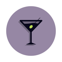 alcohol cocktail icon in badge style. One of web collection icon can be used for UI, UX