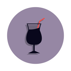 cocktail with straw icon in badge style. One of web collection icon can be used for UI, UX
