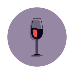 a glass of wine icon in badge style. One of web collection icon can be used for UI, UX