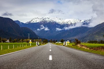 Papier Peint photo Lavable Nouvelle-Zélande Pittoresque de la route no6 franz josef glacier area westcoast de southland nouvelle-zélande