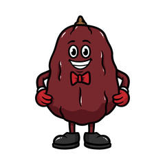 Cartoon Date Fruit Wearing Bow Tie
