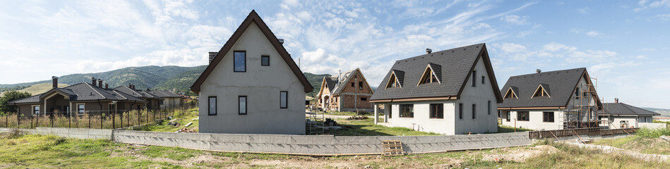 Fototapeta na wymiar Many New houses. Panorama