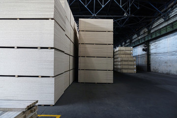 Plant for the production of wood boards.The concept of production, manufacturing and woodworking.