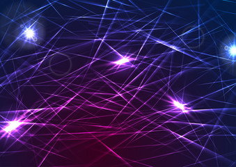 Colorful glowing laser beams lines abstract background