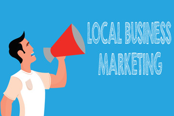 Word writing text Local Business Marketing. Business concept for Localized specification on Store characteristic .