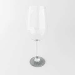 3d Empty single transparent wne glass