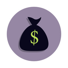 money bag icon in badge style. One of web collection icon can be used for UI, UX
