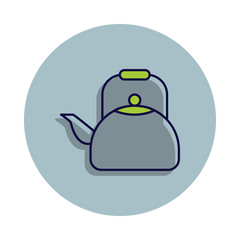 gas kettle icon in badge style. One of web collection icon can be used for UI, UX